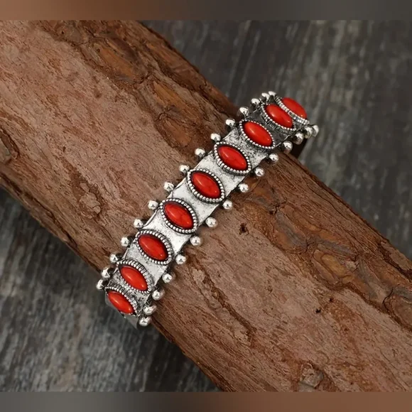 NEW! 2 For 25$ Silver and Red Women's Bracelet NWT! - Picture 2 of 2